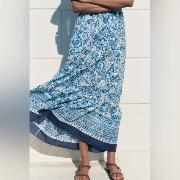 Zara Floral Print Off The Shoulder Dress XS - Picture 3 of 7